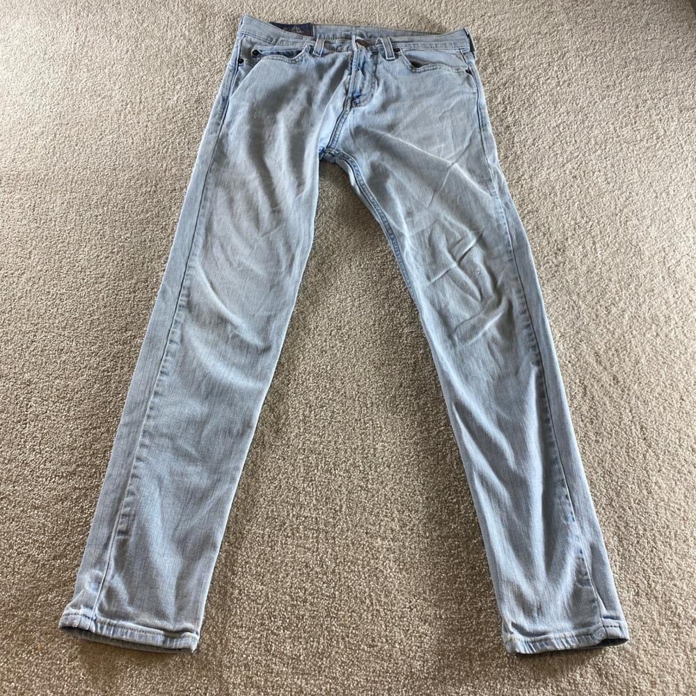 Hollister Super Skinny Jeans Mens 29x30 Light Blue Stretch Denim
